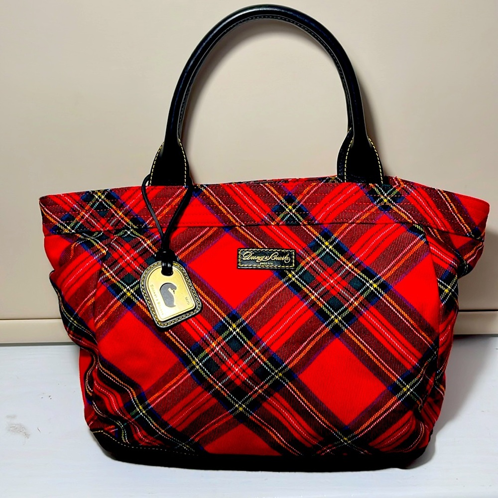 Dooney & Bourke Red Plaid Tote Bag